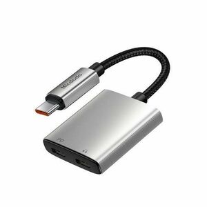Adaptor audio McDodo CA-5570 Wales, USB-C - USB-C / USB-C (Gri) imagine