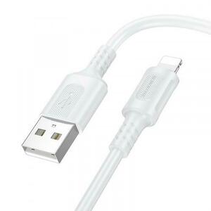 Cablu Date si Incarcare USB-A - Lightning Borofone BX111 Feliz, 18W, 1m, Alb imagine