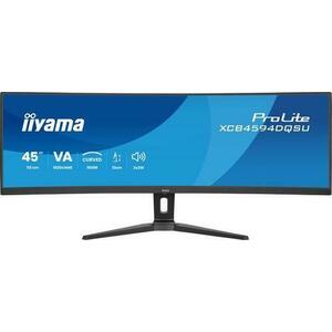 Monitor VA LED Iiyama 44.5inch XCB4594DQSU-B1, 5120 x 1440, HDMI, DisplayPort, Ecran curbat, Boxe, 75 Hz, 2 ms (Negru) imagine