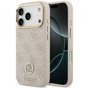Husa MagSafe pentru Apple iPhone 17 Pro, Guess, 4G Strass Logo, Roz imagine