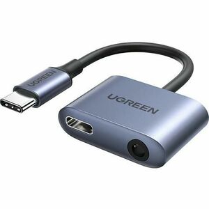 Adaptor audio UGREEN CM231 USB-C - 3.5mm / USB-C (Gri) imagine