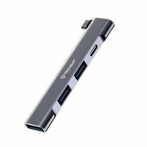 Hub USB-C Techsuit H12 ZenithDock, 4in1 (Gri) imagine