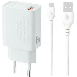 Incarcator Retea Cu Cablu microUSB XO Design L159, 18W, 3A, 1 x USB-A (Alb) imagine