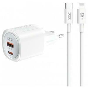 Incarcator Retea Cu Cablu Lightning XO Design CE21, 30W, 3A, 1 x USB-A - 1 x USB-C (Alb) imagine
