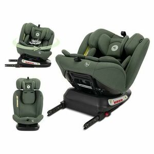 Scaun auto pentru copii Lorelli Capella, i-Size, Isofix, rotativ 360 grade, 0 luni-12 ani, 40-150 cm, Verde imagine