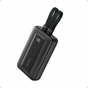 Acumulator extern Anker Zolo, 10.000 mAh, 35W, cu 2 cabluri incorporate USB-C (Negru) imagine