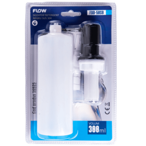 Dozator detergent Flow FDD-50SB (Negru/Transparent) imagine