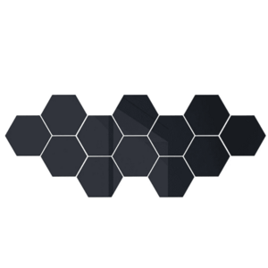Set 12 oglinzi acrilice autoadezive decorative forma hexagon NEGRE imagine