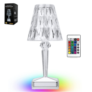 Veioza LED Crystal Touch RGB cu acumulator incarcare USB si telecomanda lumina RGB imagine