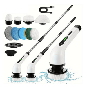 Perie electrica rotativa pentru curatare maner extensibil baterie reincarcabila 9 capete detasabile imagine