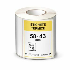 Etichete termice 58x43 mm, rola 1200 bucati autoadezive imagine