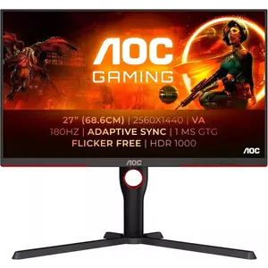 Monitor LED AOC Q27G3XMN/BK 27" QHD 180Hz 1ms Black imagine