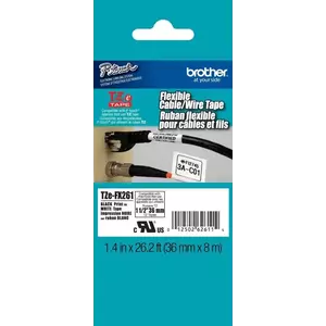 Banda laminata/flexibila Brother TZEFX261 36mm negru/alb imagine