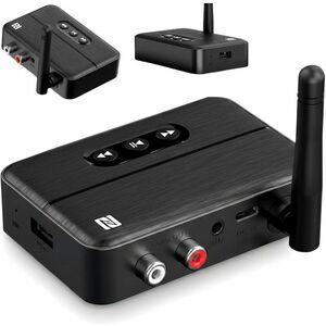 Adaptor RX Receptor Audio Bluetooth 5.4 Techstar® M60, Imperechere NFC, AUX + RCA, Redare USB, Type-C, Flash Drive, Microfon Integrat, HiFi, 10m imagine