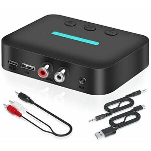 Receiver Audio Bluetooth Techstar T88, Bluetooth 5.3, AUX 3.5mm + RCA L/R, USB Play (U-Disk), USB-C 5V, Distanta 10m, Stereo HiFi imagine