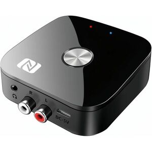 Receptor Receiver Audio Bluetooth Techstar T68, BT 5.3, NFC, RCA L/R + AUX 3.5mm, USB U-Disk, Telecomanda IR, HiFi, 10m, Negru imagine