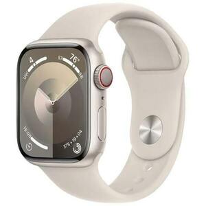 Apple Watch Series 9 2023, GPS + Cellular, Aluminium 45mm N/A Starlight Foarte bun imagine
