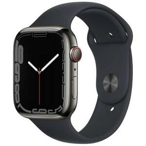 Apple Watch Series 7 2021, GPS + Cellular, Stainless Steel 45mm N/A Graphite Foarte bun imagine