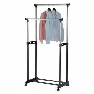 Stender Mobil Dublu Supor Metalic pentru Haine si Umerase imagine