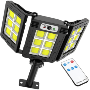 Lampa solara 30w tripla de perete cu senzor de lumina si miscare cu telecomanda imagine