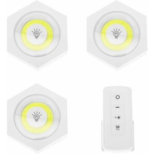 Set 3 Lampi Hexagonale LED Cob cu telecomanda si Butoane individuale imagine