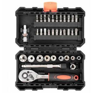 Mini Trusa chei tubulare si biti 1/4 cu 35 de piese imagine