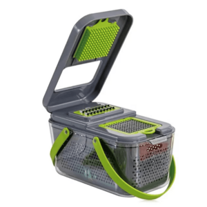 Razatoare multifunctionala pentru fructe si legume 22 piese lame din otel inoxidabil gri / verde imagine