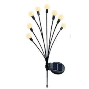 Lampa solara cu 6 Bulbi ALB CALD de gradina tip licurici imagine