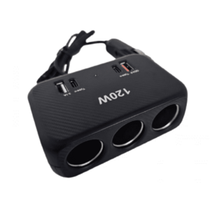 Piza auto bricheta 120W cu 3 prize 2 porturi USB 2 porturi Type C 1656 imagine