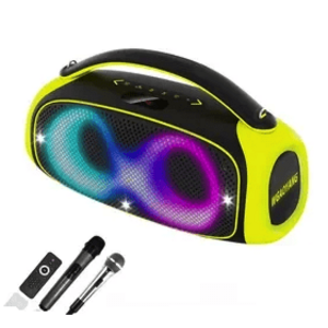 Boxa Bluetooth wireless cu radio iluminare RGB 2 microfoane si telecomanda Andowl Q YX59 imagine