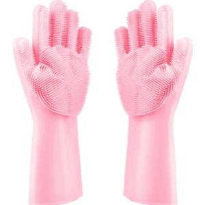 Manusi profesionale din silicon cu perii pentru spalat vasele imagine
