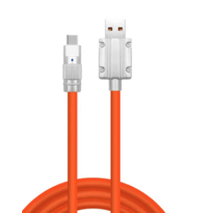 Cablu de date USB cu USB C 120W 6A 1m Portocaliu capete Metalice TYPE C imagine