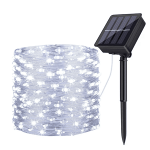 Instalatie solara 30 metri cu 300 LED fir CUPRU telecomanda ALB RECE 1500 21 imagine