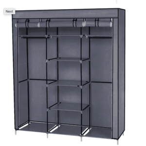 Dulap textil 3 compartimente pentru haine inchidere prin fermoar 130 x 45 x 170 cm imagine