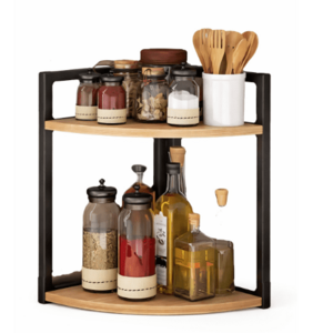 Raft de colt pentru bucatarie cu 2 niveluri metal design modern 42×30×58 imagine