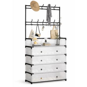 Dulap tip cuier multifunctional cu 3 sertare si suport haine 60 × 30 × 172 cm imagine