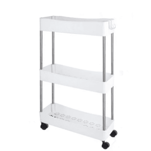 Carucior ingust de depozitare cu 3 niveluri si roti 40 × 13 × 63 cm imagine