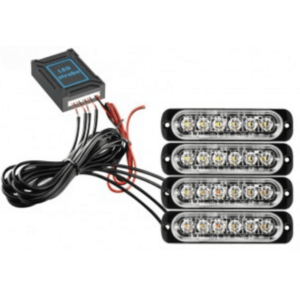 Kit 4 lumini stroboscop 7 functii 12V Galben imagine