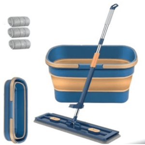 Set Mop cap rotativ si galeata pliabila Albastru / Galben imagine