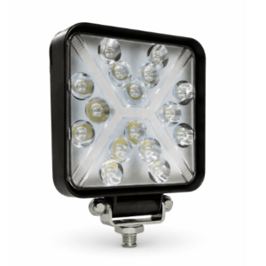 Proiector LED auto compact 48W alb + galben flash 16 LED 12/24V PATRAT imagine