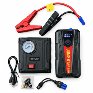 Starter auto portabil K41 de 12V cu compresor 18000mAh 2000A Power Bank lanterna LED imagine