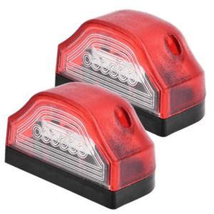 Set 2 Lampi LED pentru numar inmatriculare 12 24V universale 6 LED Alb si Rosu imagine