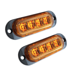 Set 2 Lampi laterale 4 LED Semnalizare Galbena 12 24V pozitie si stroboscop pentru camion remorca imagine