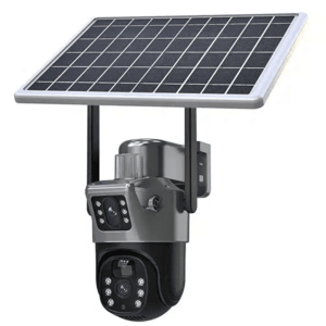 Camera de supraveghere video dubla 4G rezolutie 8MP 4K cu Panou Solar inclus GRI 12 LED imagine
