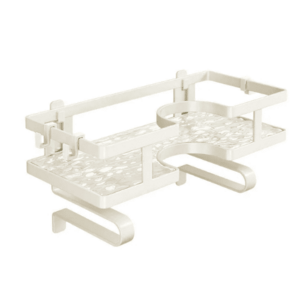 Raft organizator pentru baie suport depozitare cosmetice si accesorii ALB imagine