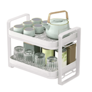 Suport pentru scurgerea paharelor cu 2 nivele si maner ALB imagine