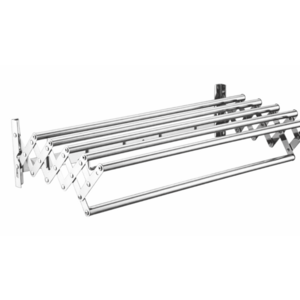 Suport pliabil pentru prosoape inox 7 bare 5 carlige ARGINTIU imagine