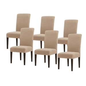 Set 6 huse pentru scaun cu centura elastica MARO DESCHIS imagine