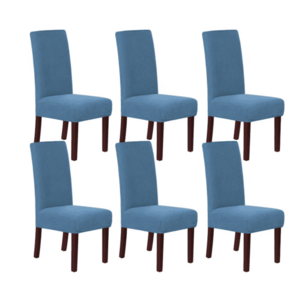 Set 6 huse pentru scaun cu centura elastica ALBASTRU DESCHIS imagine