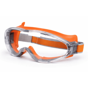 Ochelari de protectie cu banda elastica lentila transparenta anti impact pentru constructii bricolaj si atelier PORTOCALIU imagine